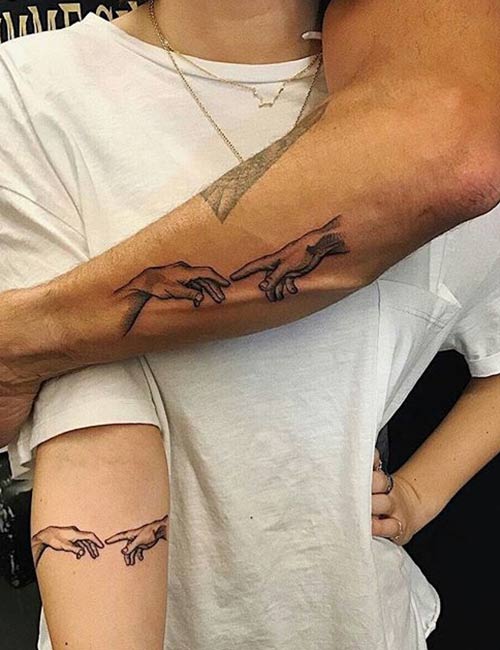 Hand gestures tattoo for couples