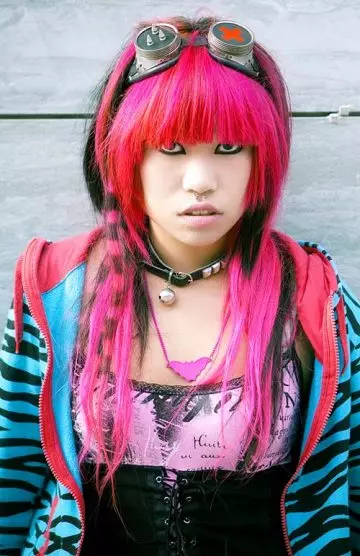 Hot pink layered emo with fringes for girls