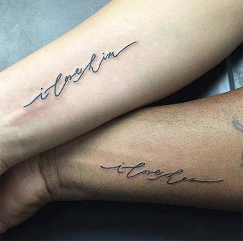 I love you tattoo for couples