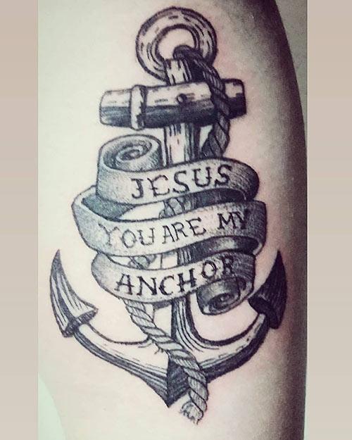 anchored in christ tattoo