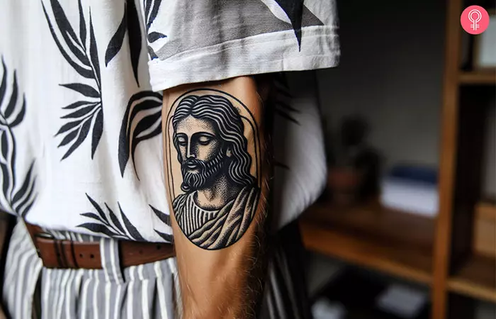 Jesus Face Tattoo