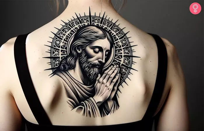 Jesus Praying Tattoo