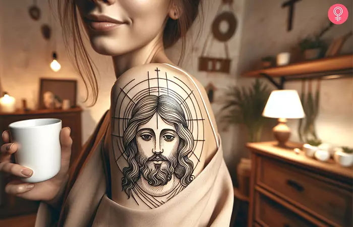 Jesus Shoulder Tattoo