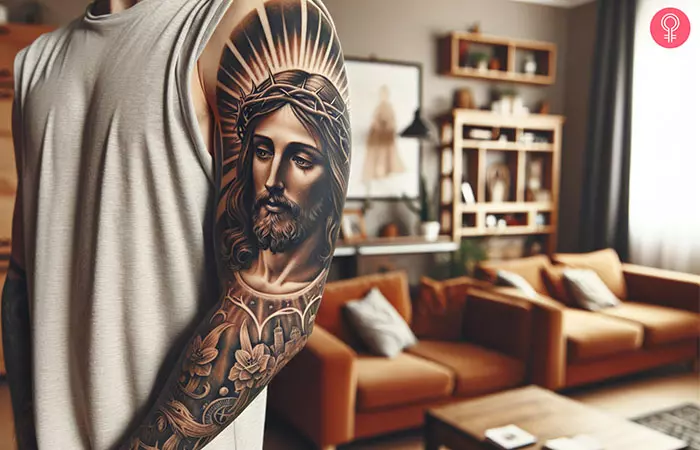 Jesus Sleeve Tattoo