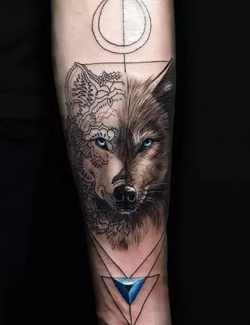 Jewel wolf tattoo