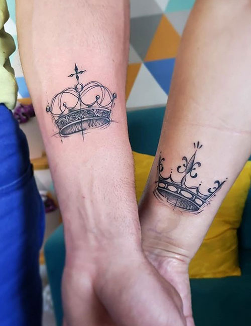 King and queen tattoo for couples