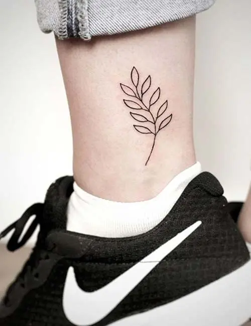Leaf ankle tattoo