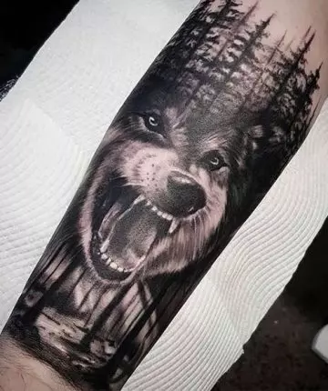 Lone wolf tattoo