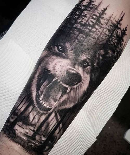 Lone wolf tattoo