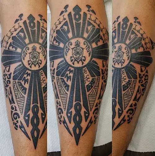 Marquesan cross Maori tattoo design on sleeve