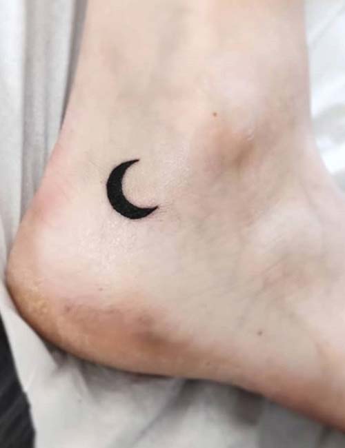 Moon ankle tattoo