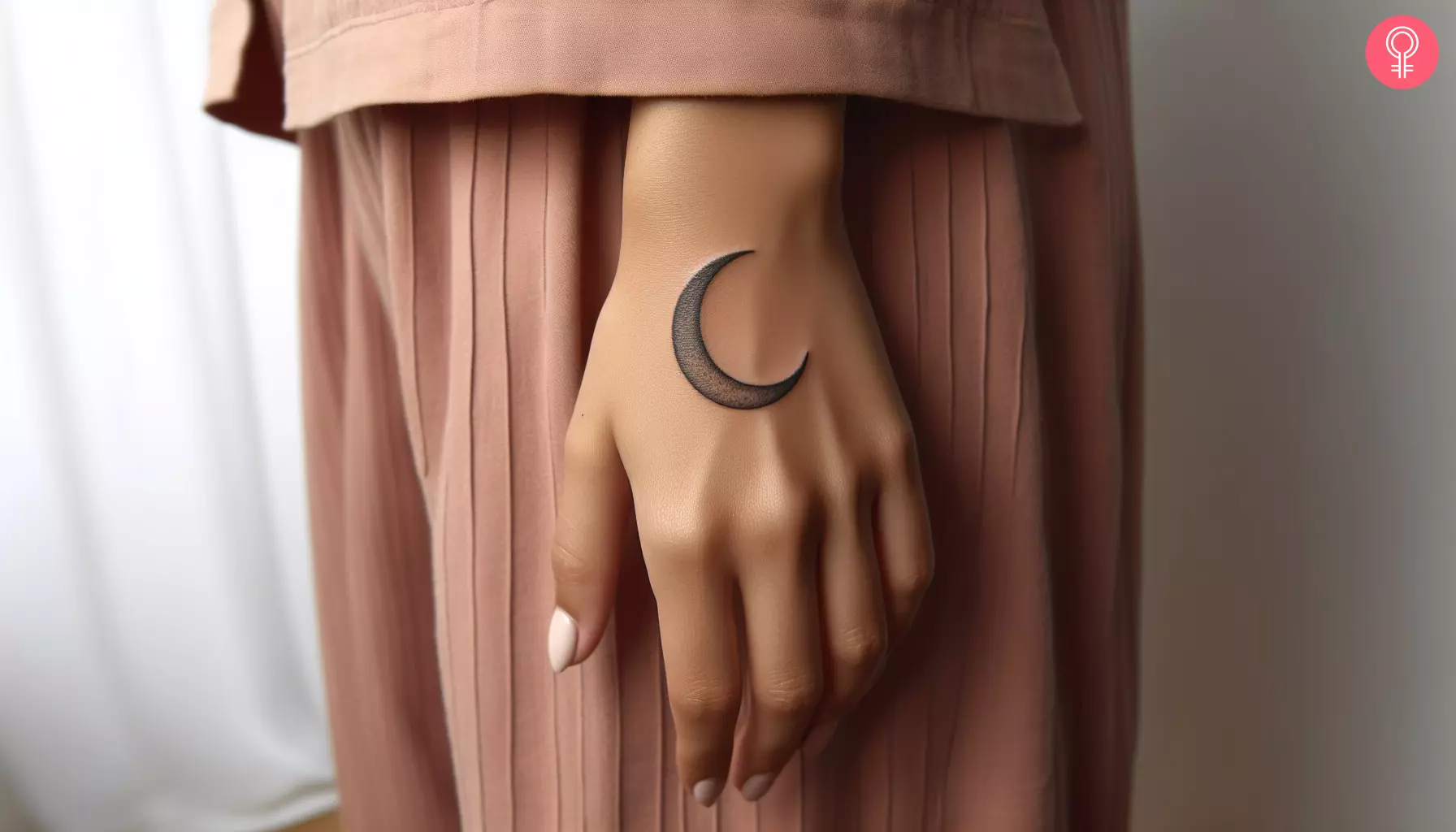 Moon hand tattoo