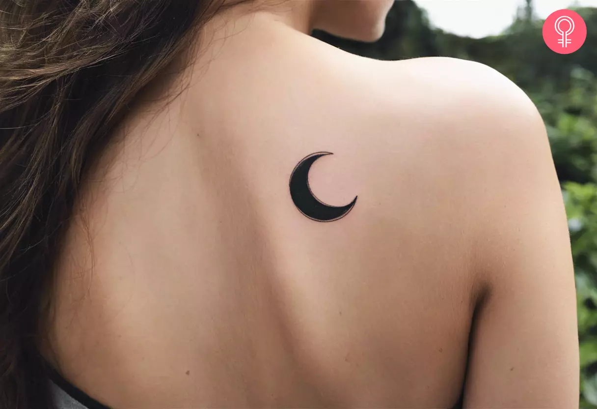 Moon shoulder tattoo