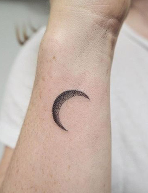 Small Moon tattoo design on hand