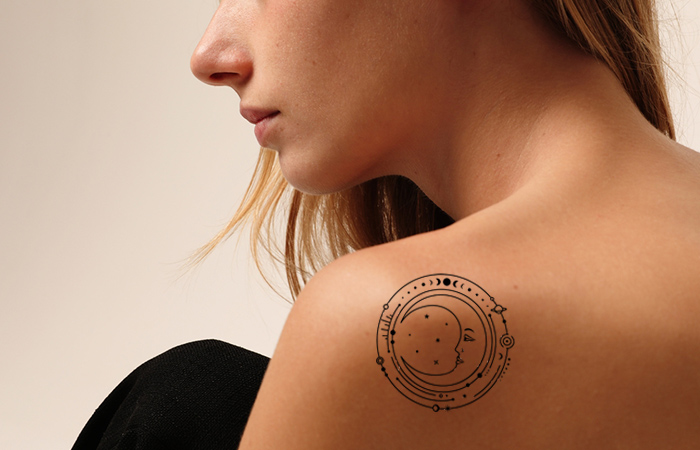 Amazon.com : Blood Red Moon Sun Crescent Temporary Tattoo Sticker  Waterproof Long-Lasting Girl Shoulder Chest Tattoo Sticker Fake Tattoo :  Beauty & Personal Care