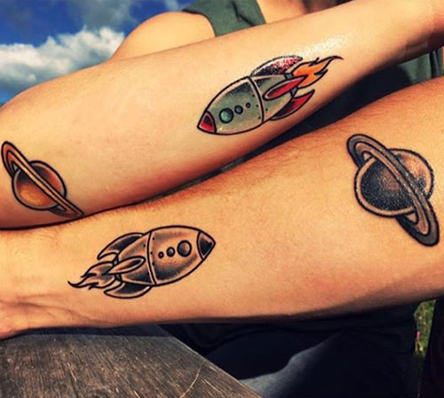 Multiverse tattoo for couples