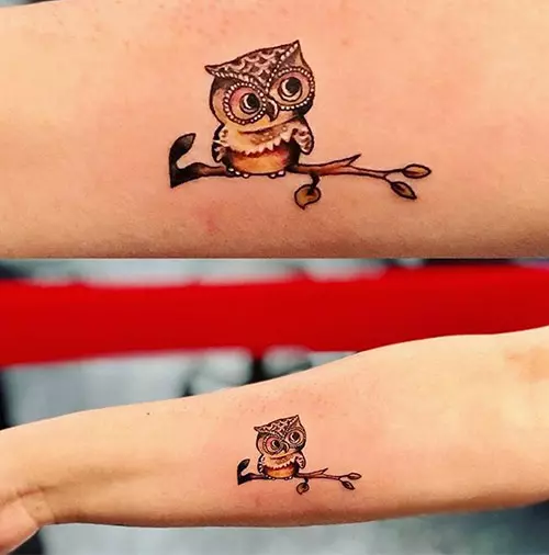 Small owl tattoo design