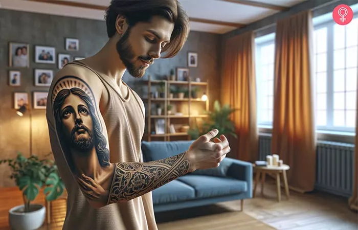 Realistic Jesus Tattoo