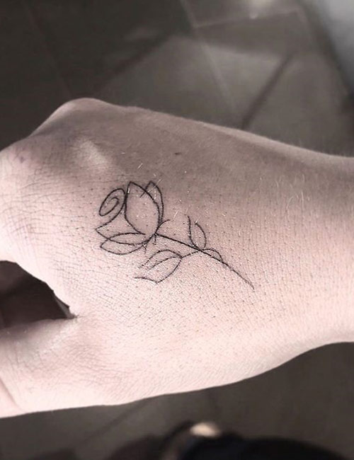 Small rose tattoo design on hand