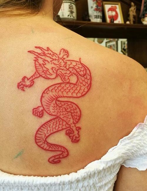 Scaled dragon tattoo design