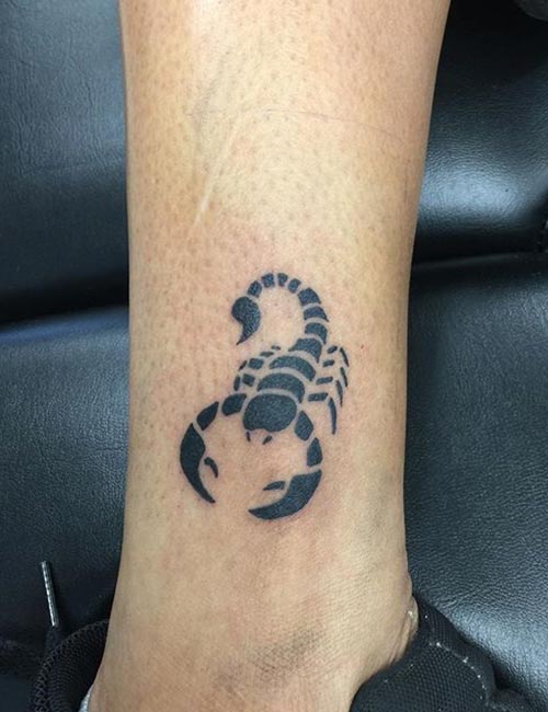Scorpion ankle tattoo