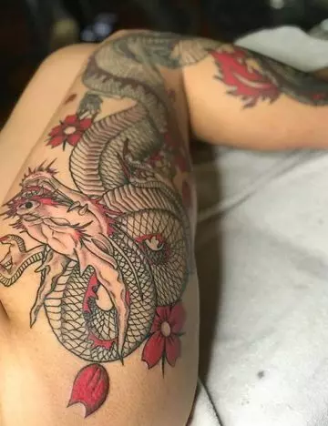 Deductive dragon tattoo design