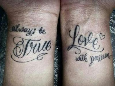Slogan Couple Tattoos Slogan Couple Tattoos