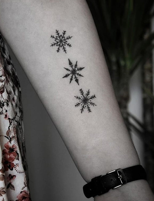 Small snowflake tattoo designs for winter