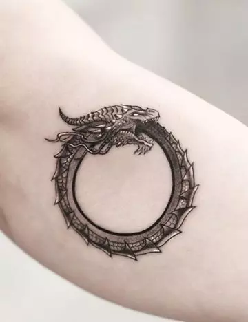 Spiral dragon tattoo design