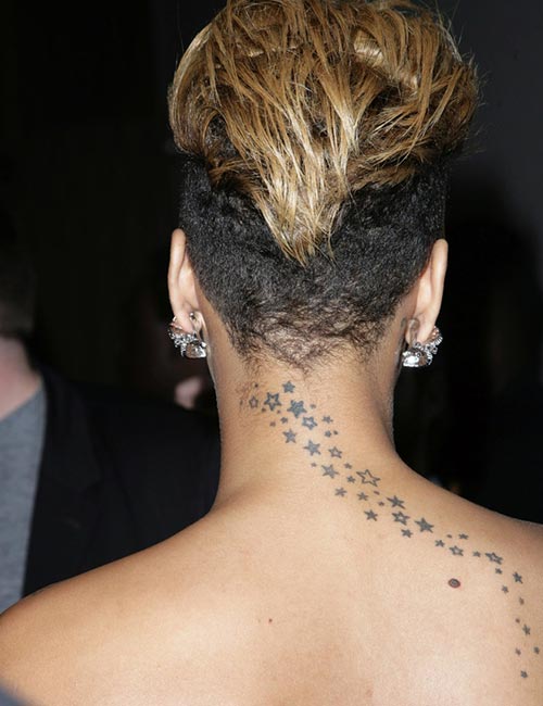 Rihanna Star Tattoos On The Neck