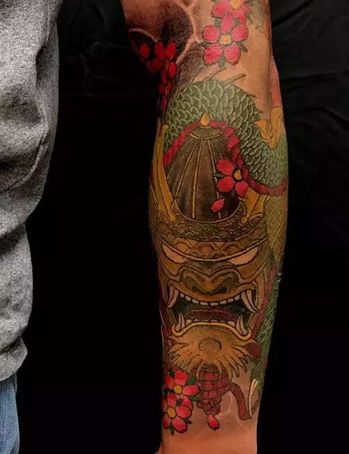 Golden dragon tattoo design