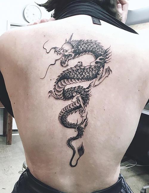 Hand Drawn Infinity Chinese Dragon Tattoo Design Stock Vector -  Illustration of mythological, dragon: 95064712