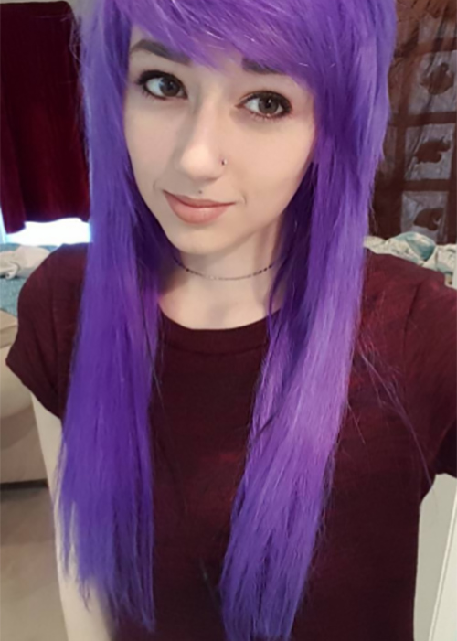 Purple long emo layers for girls
