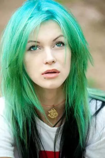 Blue-green ombre emo layers for girls