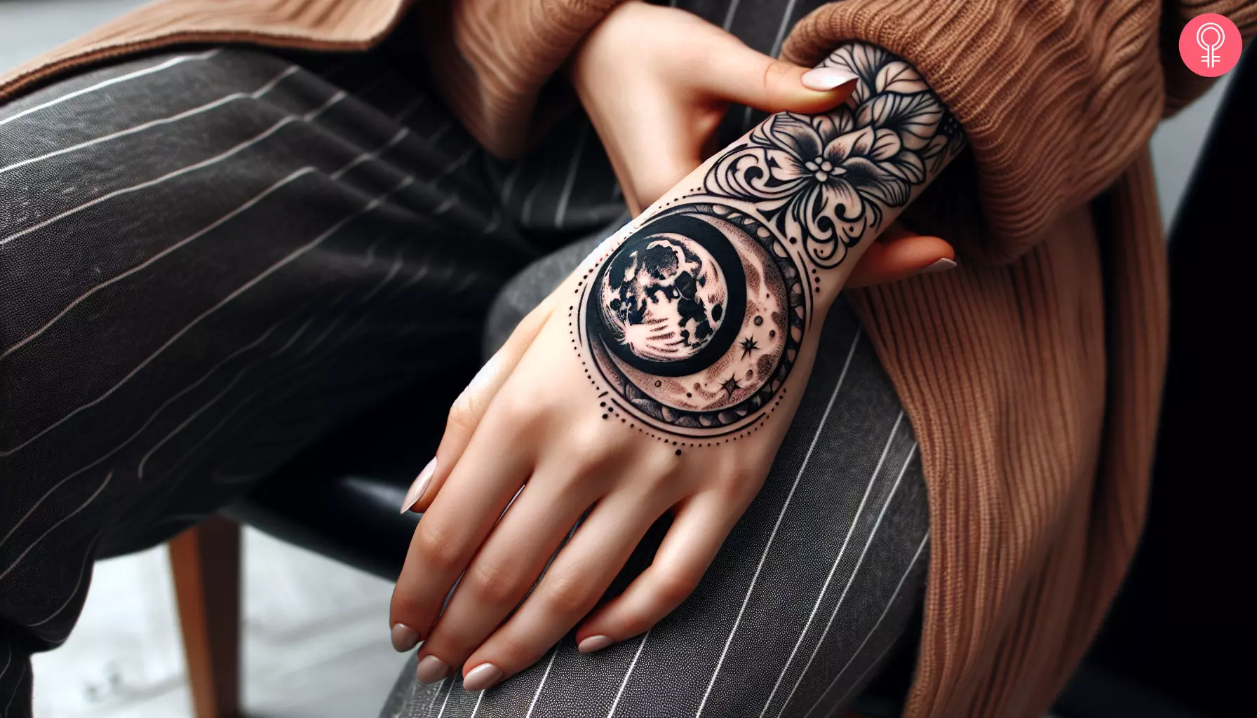 Traditional Moon Tattoo