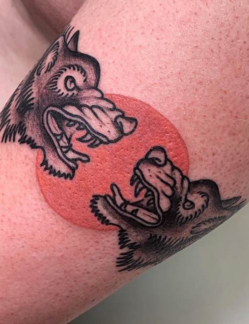 Wolf band tattoo