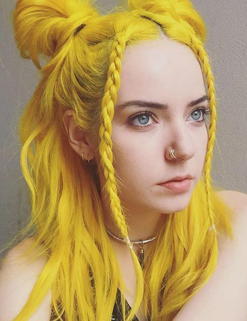 Yellow Pigtails And Braids