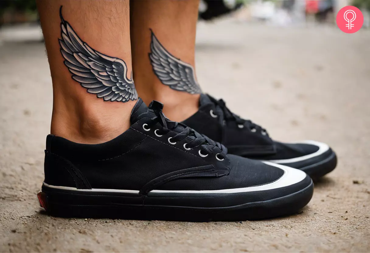 angel wings near the ankle