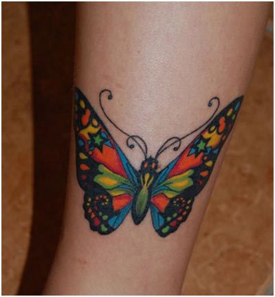 Colorful butterfly tattoo for kids