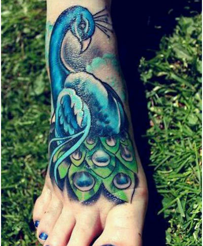 colourful foot tattoo
