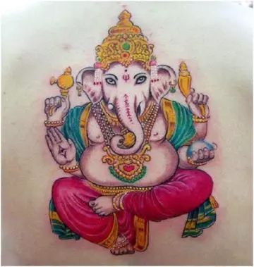 Colorful Ganesh tattoo