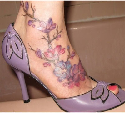 flower foot tattoo