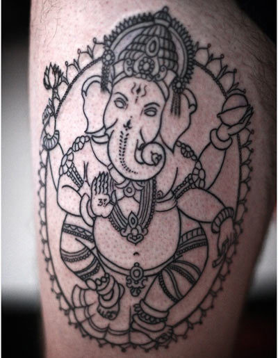 Ganesh tattoo outline