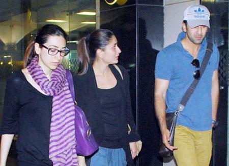 Karishma Kapoor without makeup with Kareena and Ranbir Kapoor