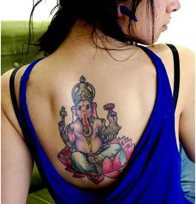 Ganesh tattoo on the back