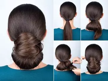 Elegant twisted bun hairstyle for long thin hair
