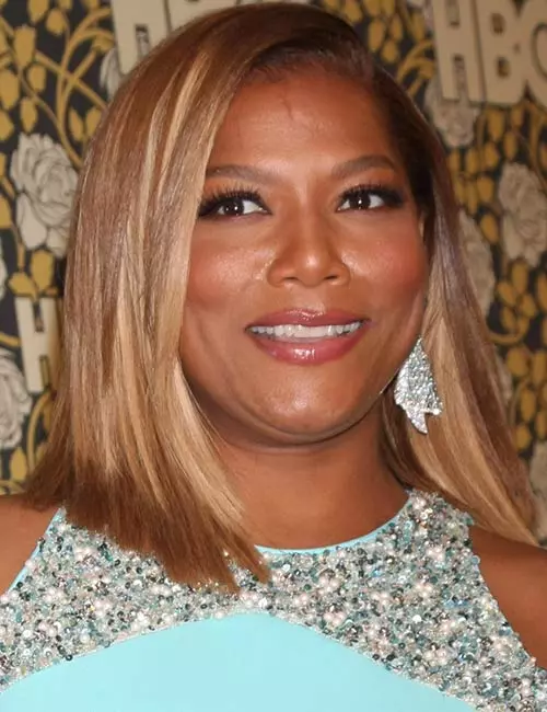 Queen Latifah's round-faced celebrity hairstyle