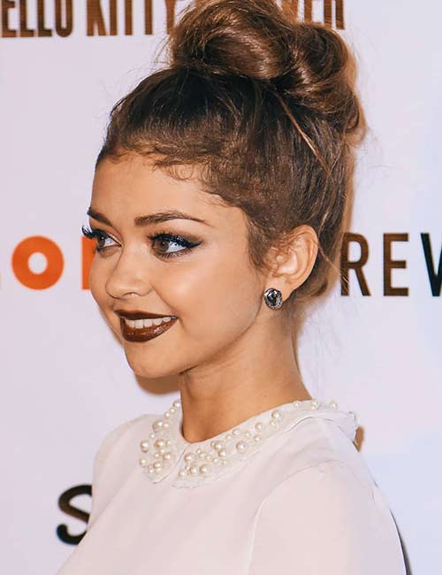 Sarah Hyland's round-faced celebrity hairstyle