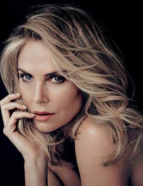 Charlize Theron's round-faced celebrity hairstyle