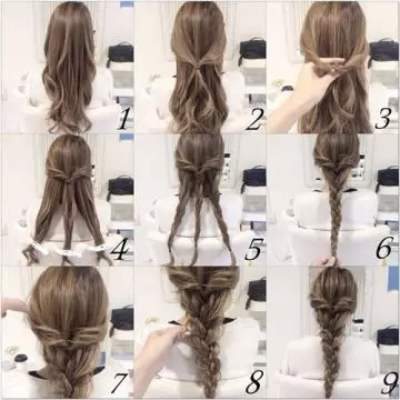 Triple braided thick braid hairstyle for long thin hair